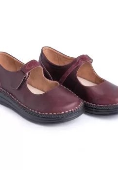 Pantofi piele Dania bordo imagine