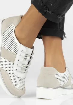 Pantofi piele naturala 028 alb imagine