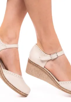 Pantofi piele naturala 242 crem imagine