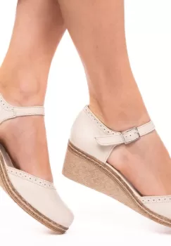 Pantofi piele naturala 242 crem imagine