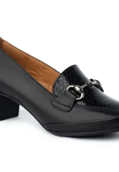 Pantofi piele naturala 245 negru-croco imagine