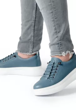 Pantofi piele naturala 320 blu imagine