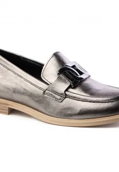 Pantofi piele naturala 3890 argintiu imagine