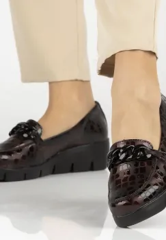 Pantofi piele naturala 4128 visiniu imagine