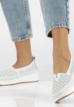 Pantofi piele naturala 4555 alb imagine