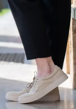 Pantofi piele naturala 521 bej velur imagine