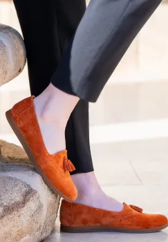 Pantofi piele naturala 525 portocaliu imagine