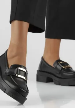 Pantofi piele naturala 6099 negru imagine