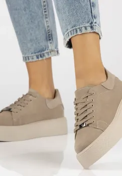 Pantofi piele naturala 6119 taupe imagine