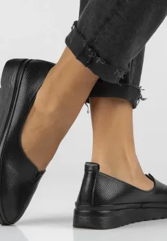 Pantofi piele naturala 6163 negru imagine