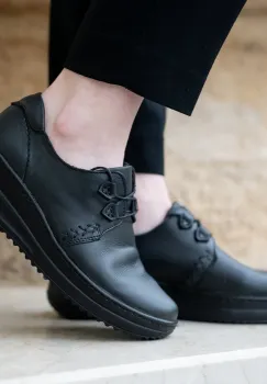 Pantofi piele naturala 634 negru imagine