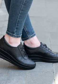 Pantofi piele naturala 637 negru imagine