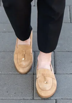 Pantofi piele naturala 638 maro deschis imagine