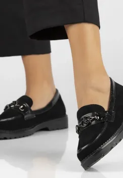 Pantofi piele naturala 6426 negru imagine