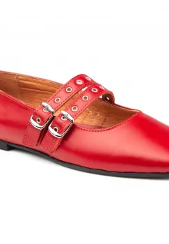Pantofi piele naturala 646 rosu imagine