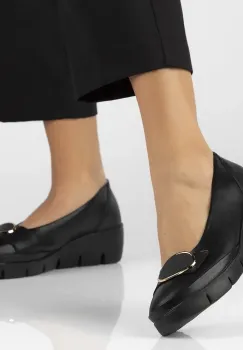 Pantofi piele naturala 6465 negru imagine