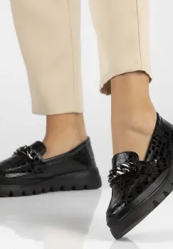 Pantofi piele naturala 6467 negru imagine