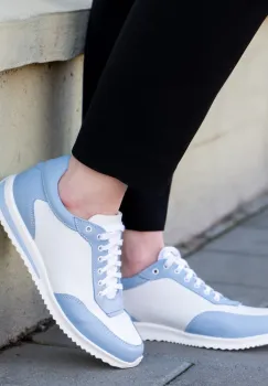 Pantofi piele naturala 647 albastru imagine