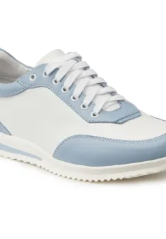 Pantofi piele naturala 647 albastru imagine