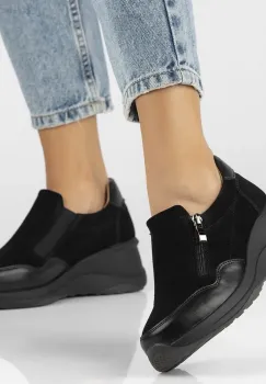 Pantofi piele naturala 6473 negru imagine