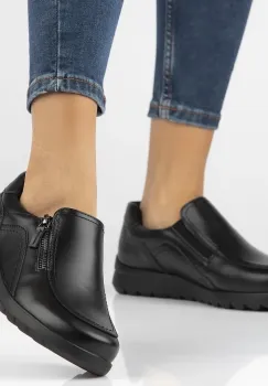 Pantofi piele naturala 6631 negru imagine