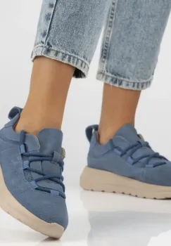 Pantofi piele naturala 6706 albastru imagine