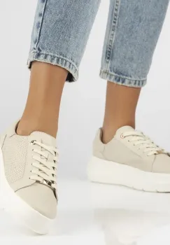Pantofi piele naturala 6731 bej imagine