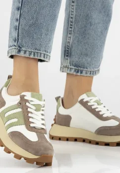 Pantofi piele naturala 6743 alb-bej imagine