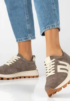 Pantofi piele naturala 6743 taupe imagine