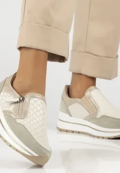 Pantofi piele naturala 6777 bej imagine