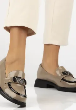 Pantofi piele naturala 6928 bej imagine