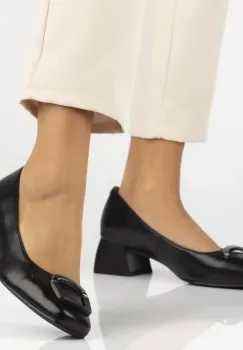Pantofi piele naturala 6946 negru imagine