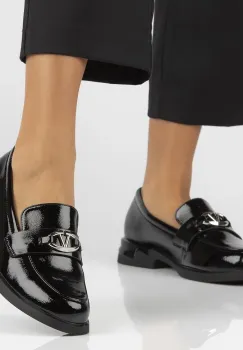 Pantofi piele naturala 7071 negru imagine