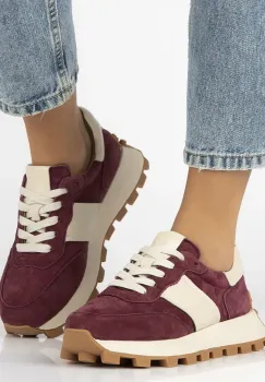 Pantofi piele naturala 7112 burgundy imagine