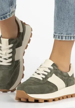 Pantofi piele naturala 7112 kaki imagine