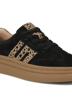 Pantofi piele naturala 7114 negru-leo imagine