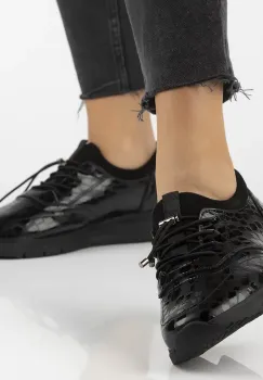 Pantofi piele naturala 7117 negru imagine