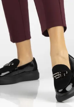 Pantofi piele naturala 7216 negru imagine