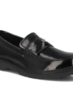 Pantofi piele naturala 7409 negru-lac imagine