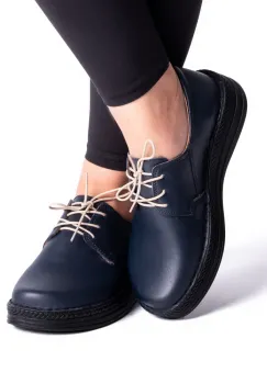 Pantofi piele naturala 9100 blu imagine