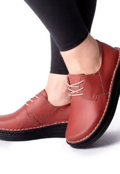 Pantofi piele naturala 9100 caramiziu imagine