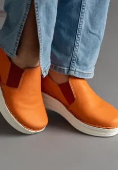 Pantofi piele naturala 9200 orange imagine
