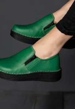 Pantofi piele naturala 9300 verde imagine