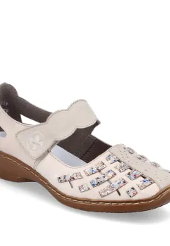 Pantofi piele naturala Rieker 41369-60 crem imagine