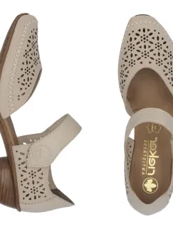 Pantofi piele naturala Rieker 43750-62 bej imagine