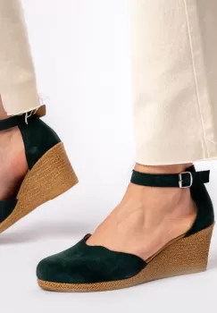 Pantofi piele velur 020 verde imagine