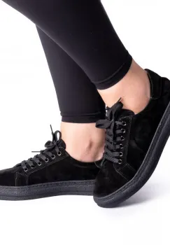 Pantofi piele velur 3027 negru imagine