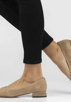 Pantofi piele velur 7737 nisipiu imagine