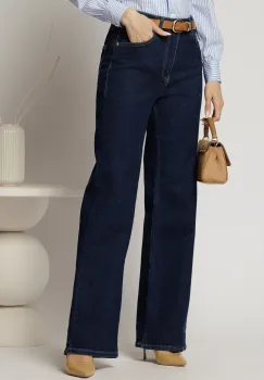 Blugi bleumarin cu croi larg imagine