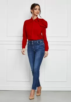 Blugi Sara albastri skinny imagine